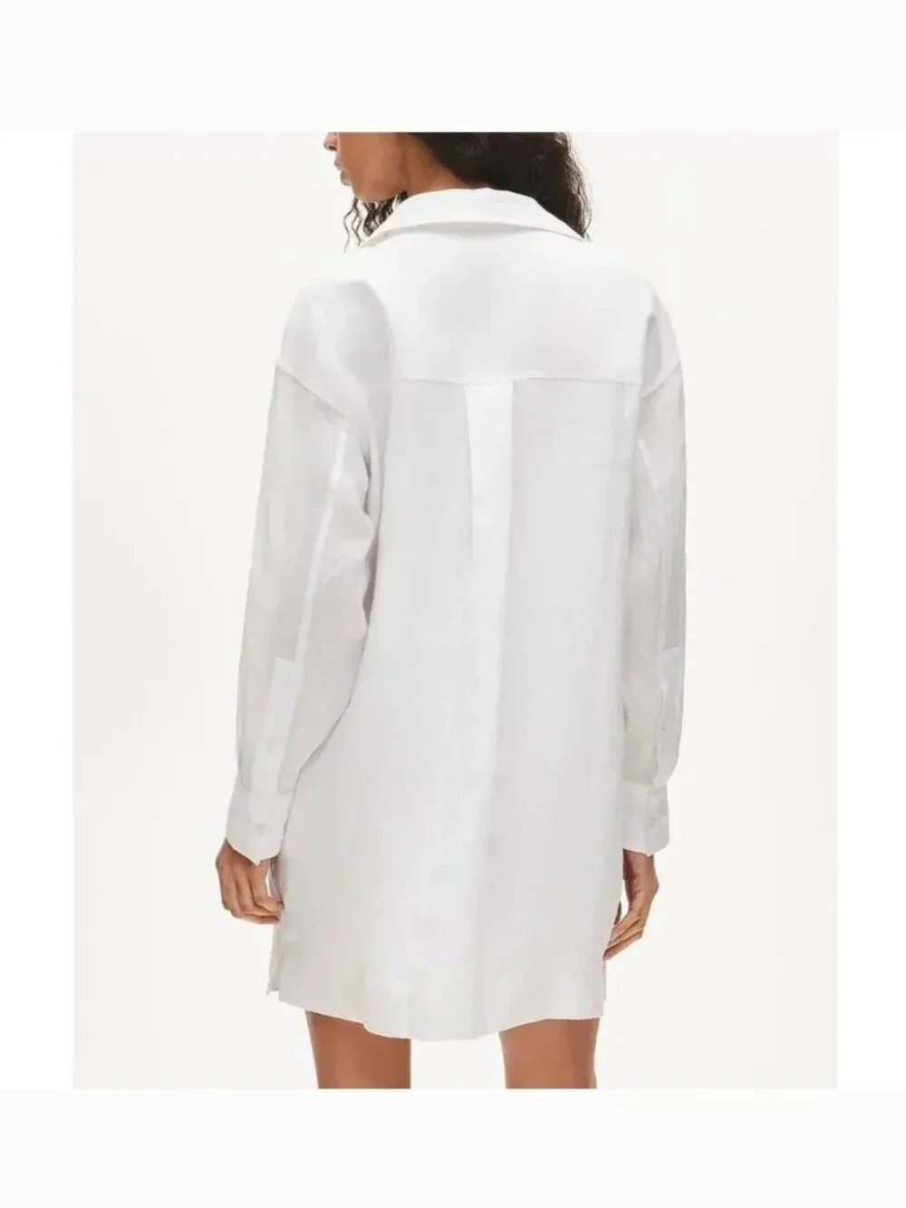 J. Crew V-neck Popover Dress in Linen White